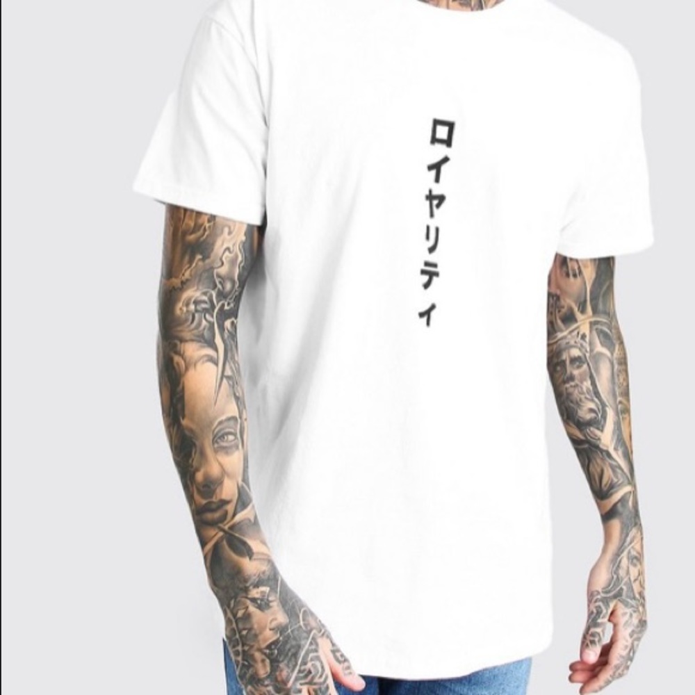 Oversized “Loyalty” shirt.